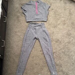 Bombshell Sportswear Gray and Pink Leggings Set